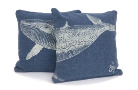 Lot de 2 coussins Baleine