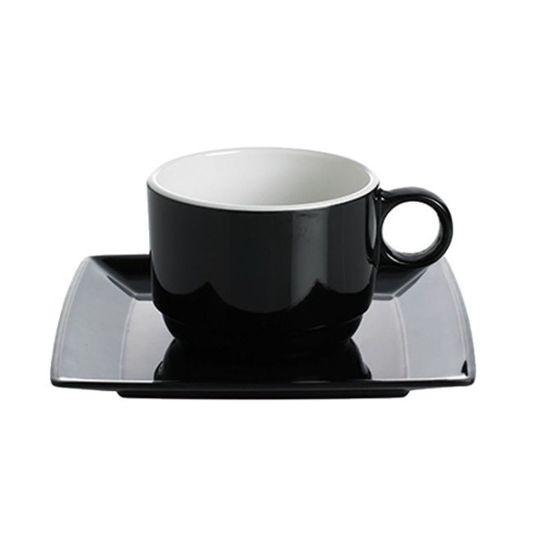 Set 2  tasses café Quadrato Black & White